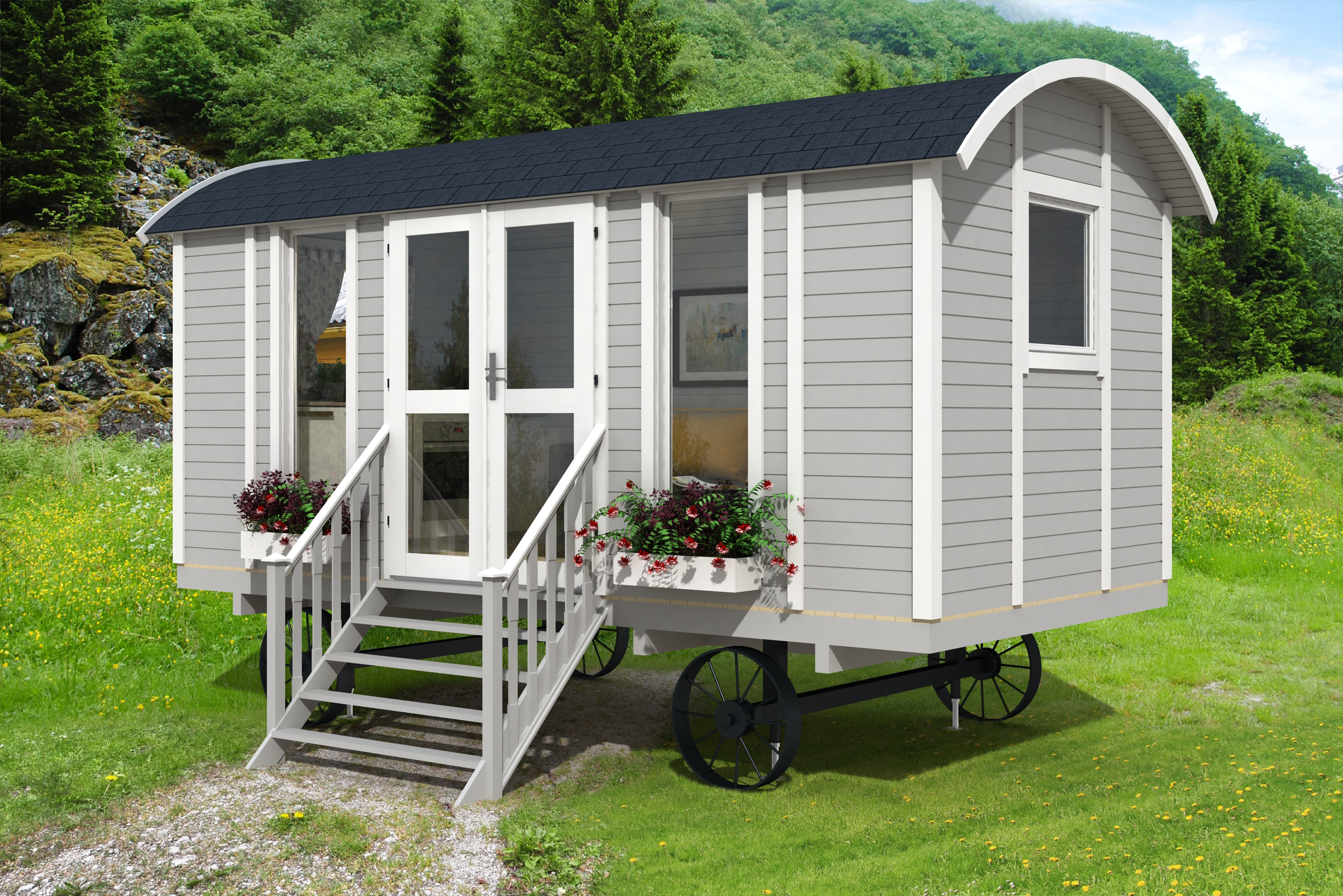 Campinghaus Schäferwagen Home-Office