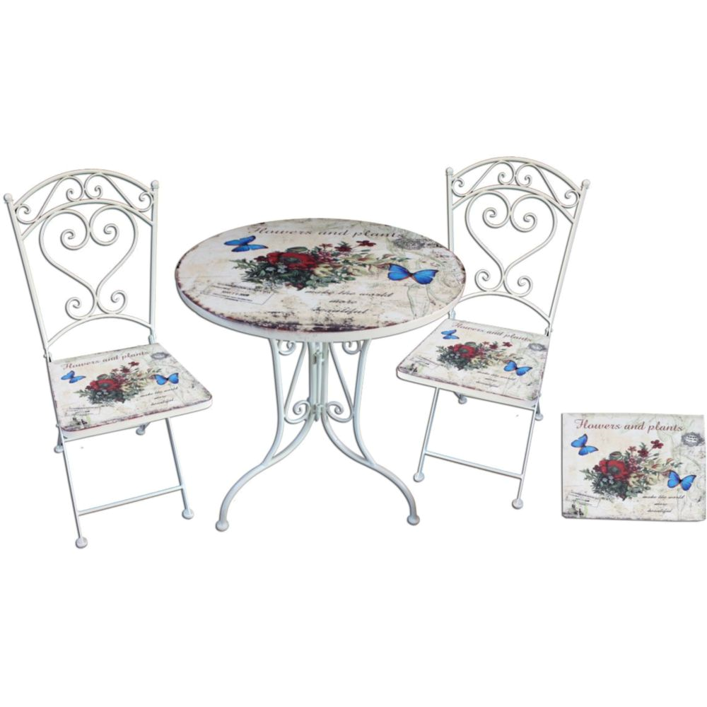 Bistro-Set, Floral 3-tlg.