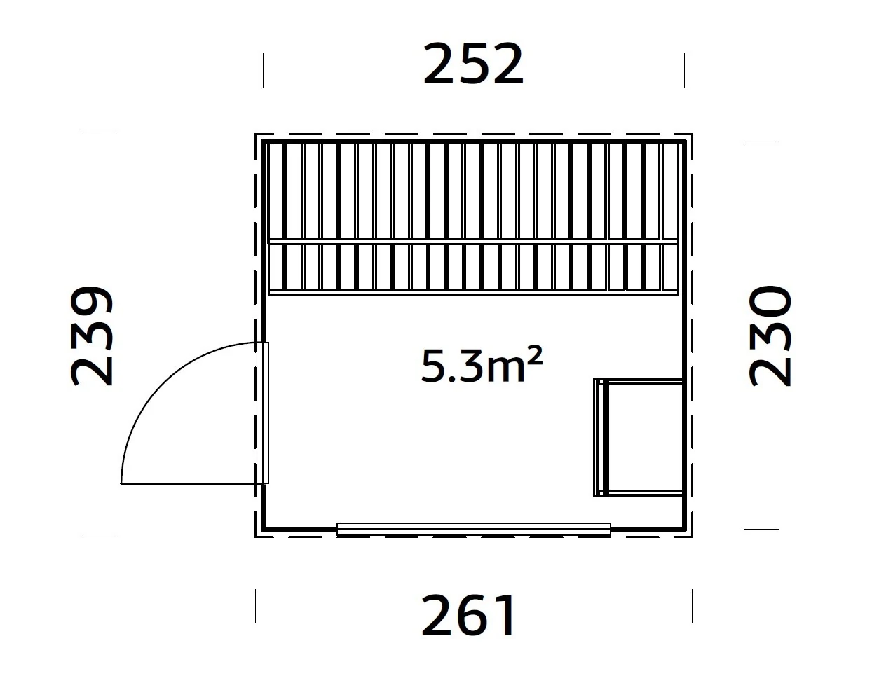 Gartenhaus -Grace-Sauna-5,3-Grundriss