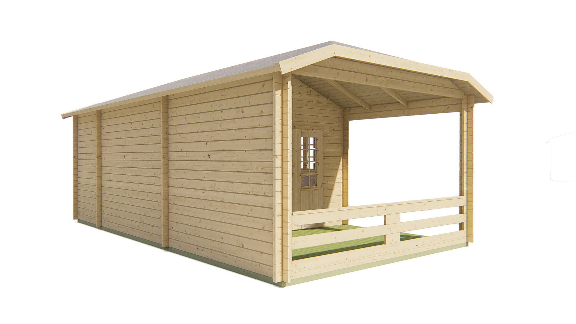 2-Raum-Gartenhaus Viveka ISO mit Terrasse