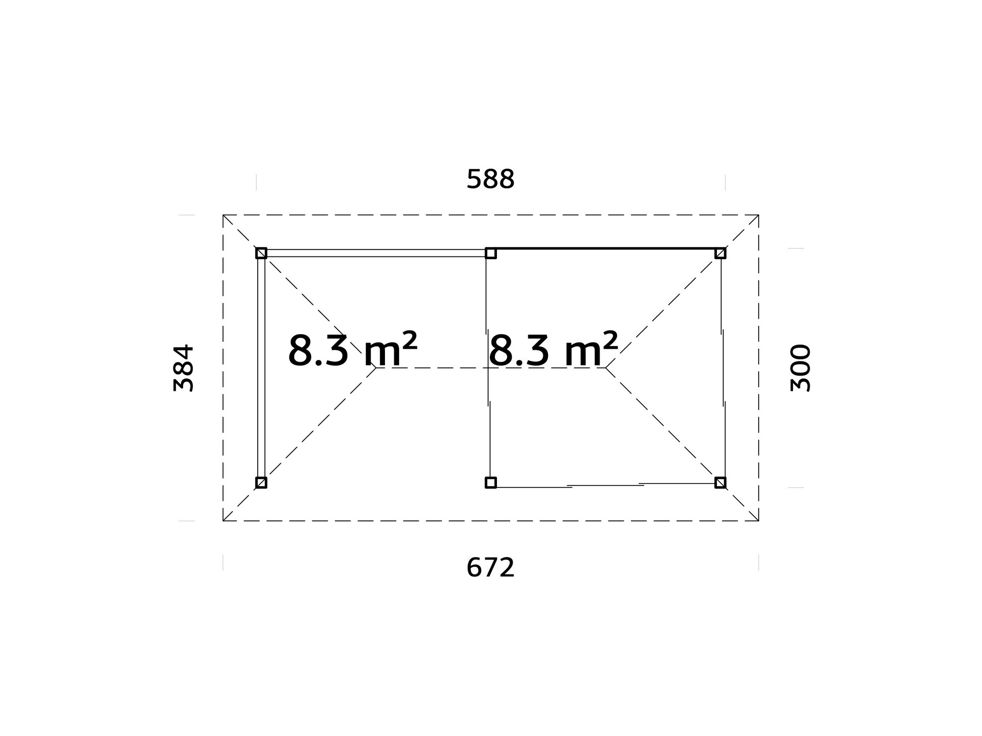 Pavillon Bianca 16,6 m² SET 204 Connect Slide