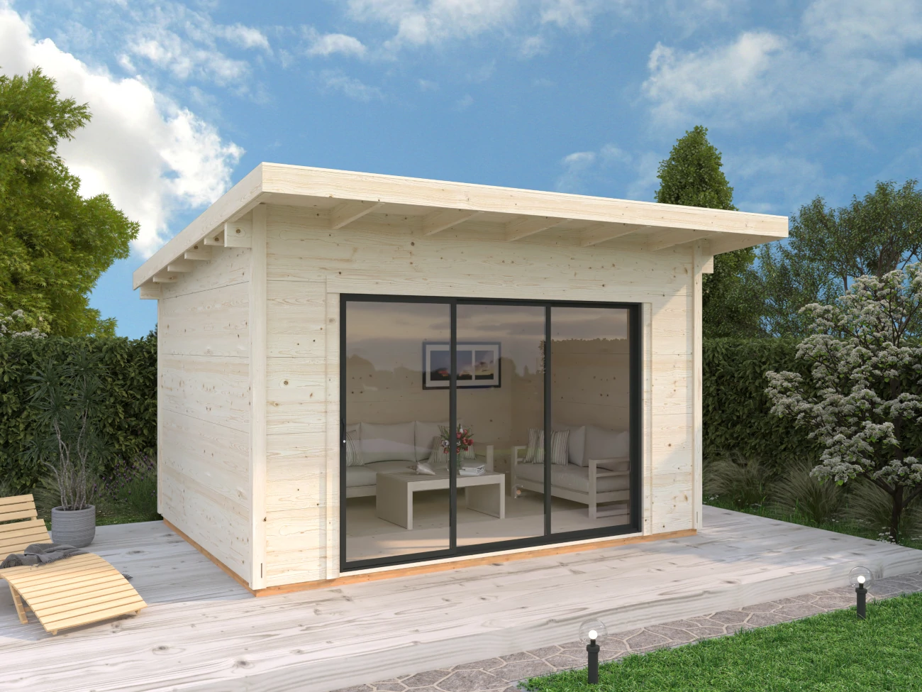 Gartenhaus Grace 5 ISO Premium aus Leimholz Slide Plus / 11,2 m²