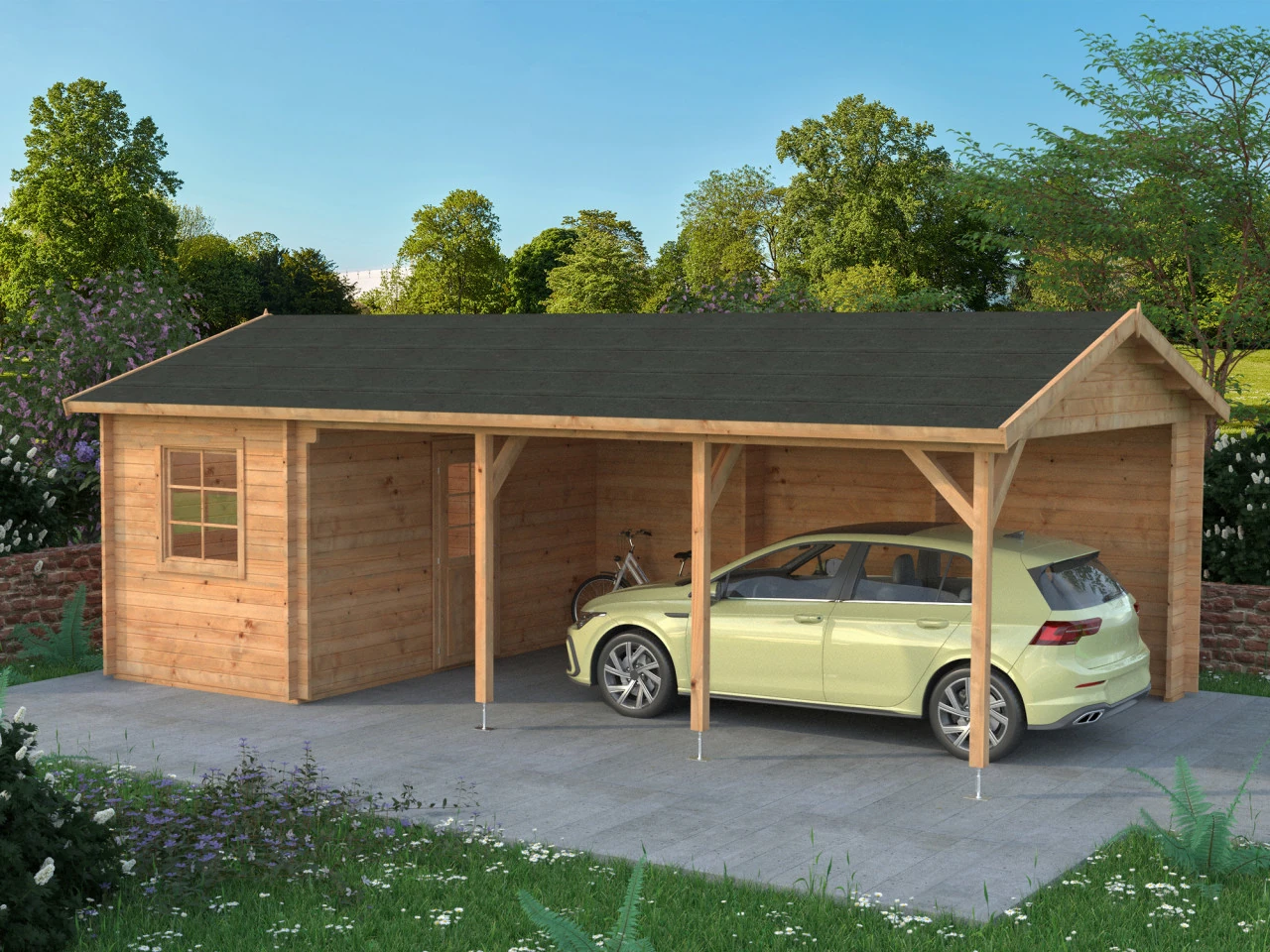 carport-mit-schuppen-dusseldorf-braun-1