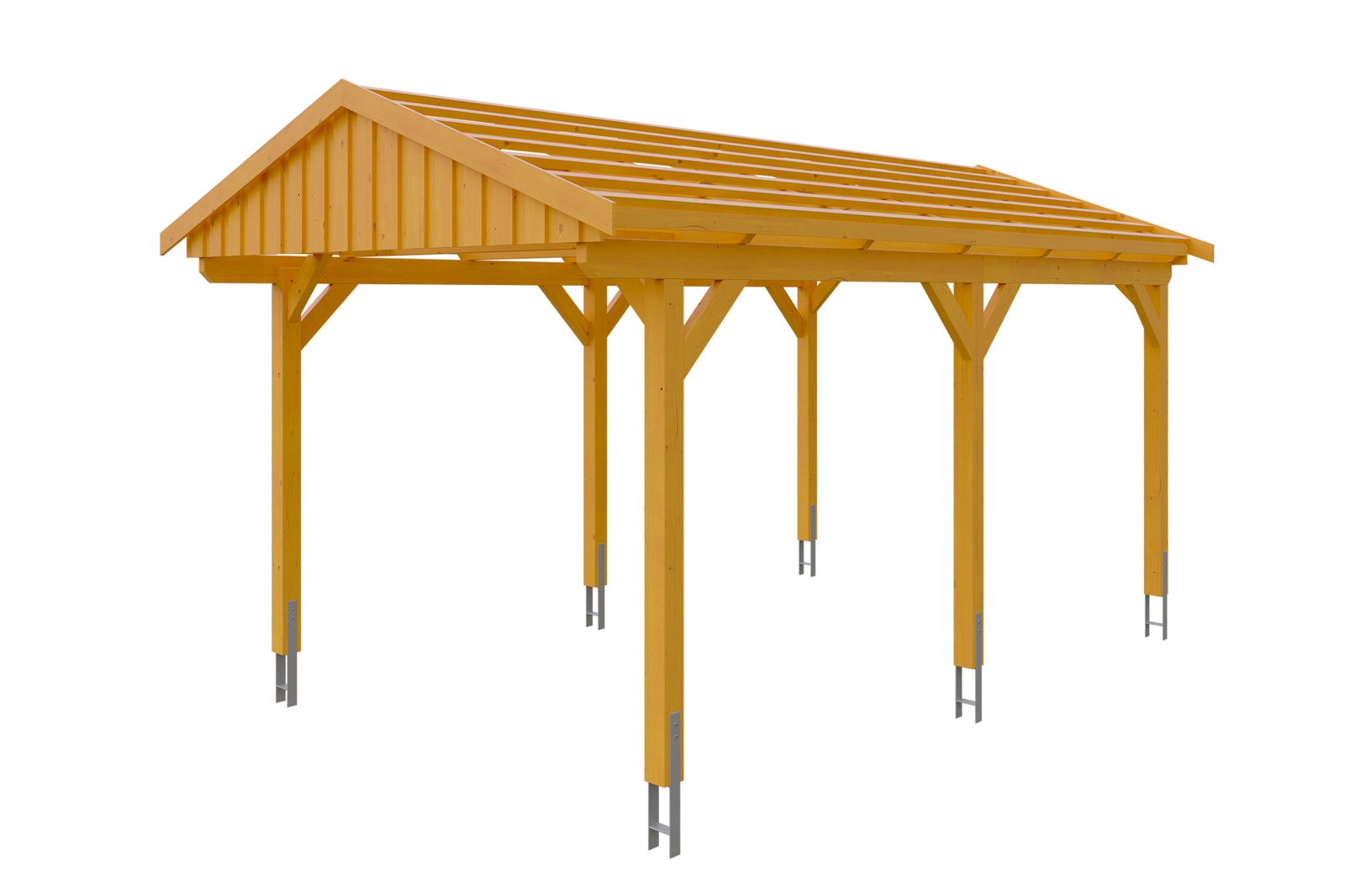 Carport Fichtelberg 317 x 556 cm Dachlattung Eiche Hell