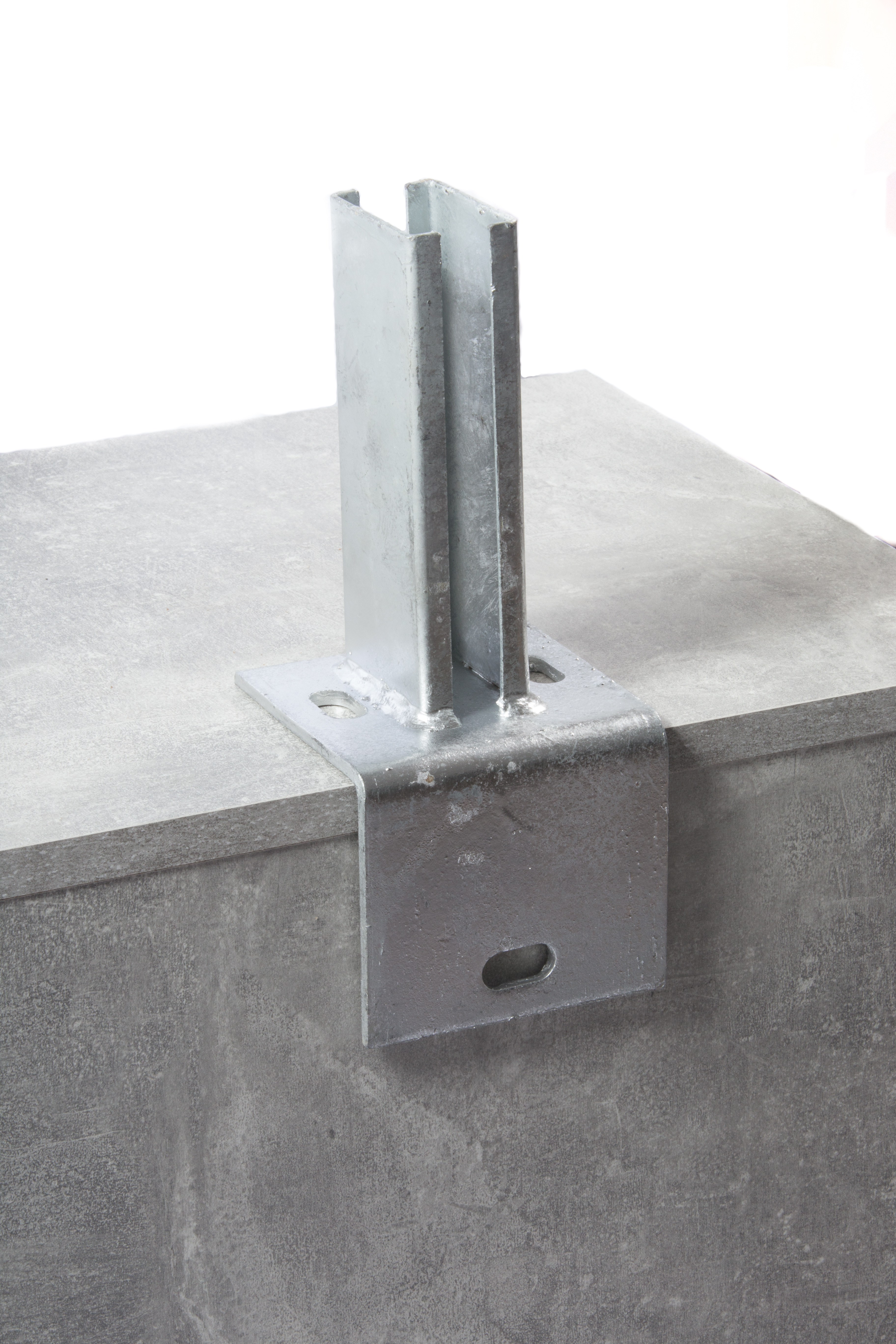 Pfostenträger L-Steine für Doppelstabmatten-Pfosten 40x60 mm Winkelscheiben Anker Aufschraub Mauer