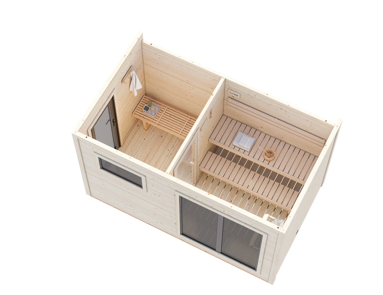 Gartenhaus-Grace-Sauna-8,2-Draufsicht