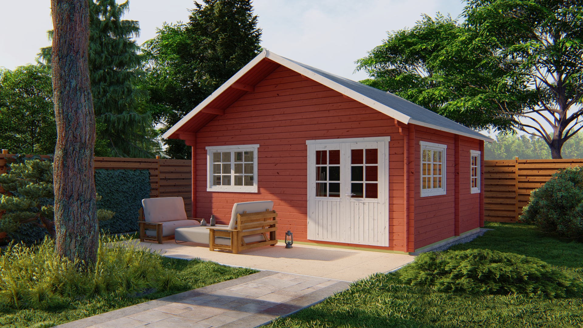 Gartenhaus Big Llanes ISO rot