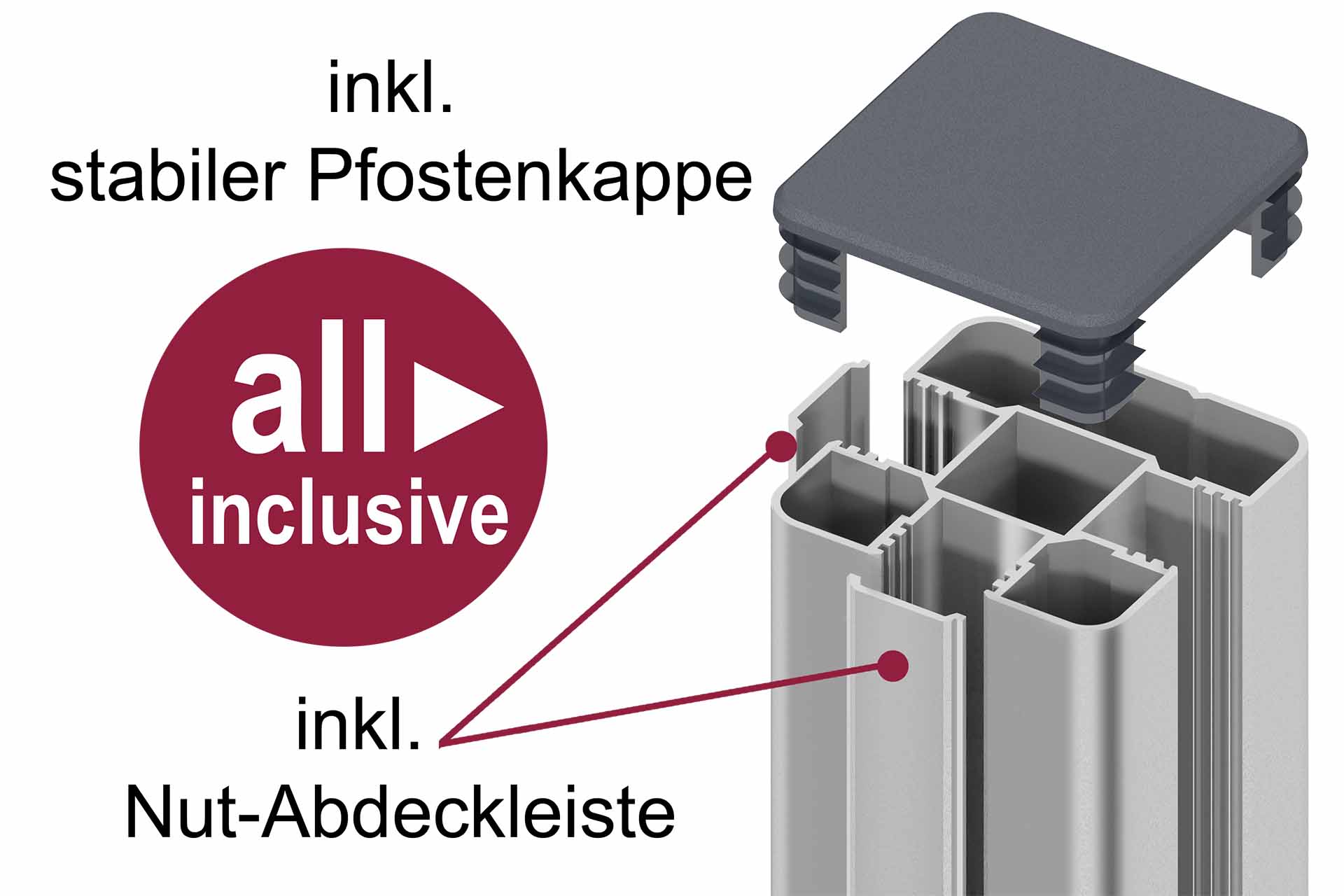 Aluminium-Pfosten-silber