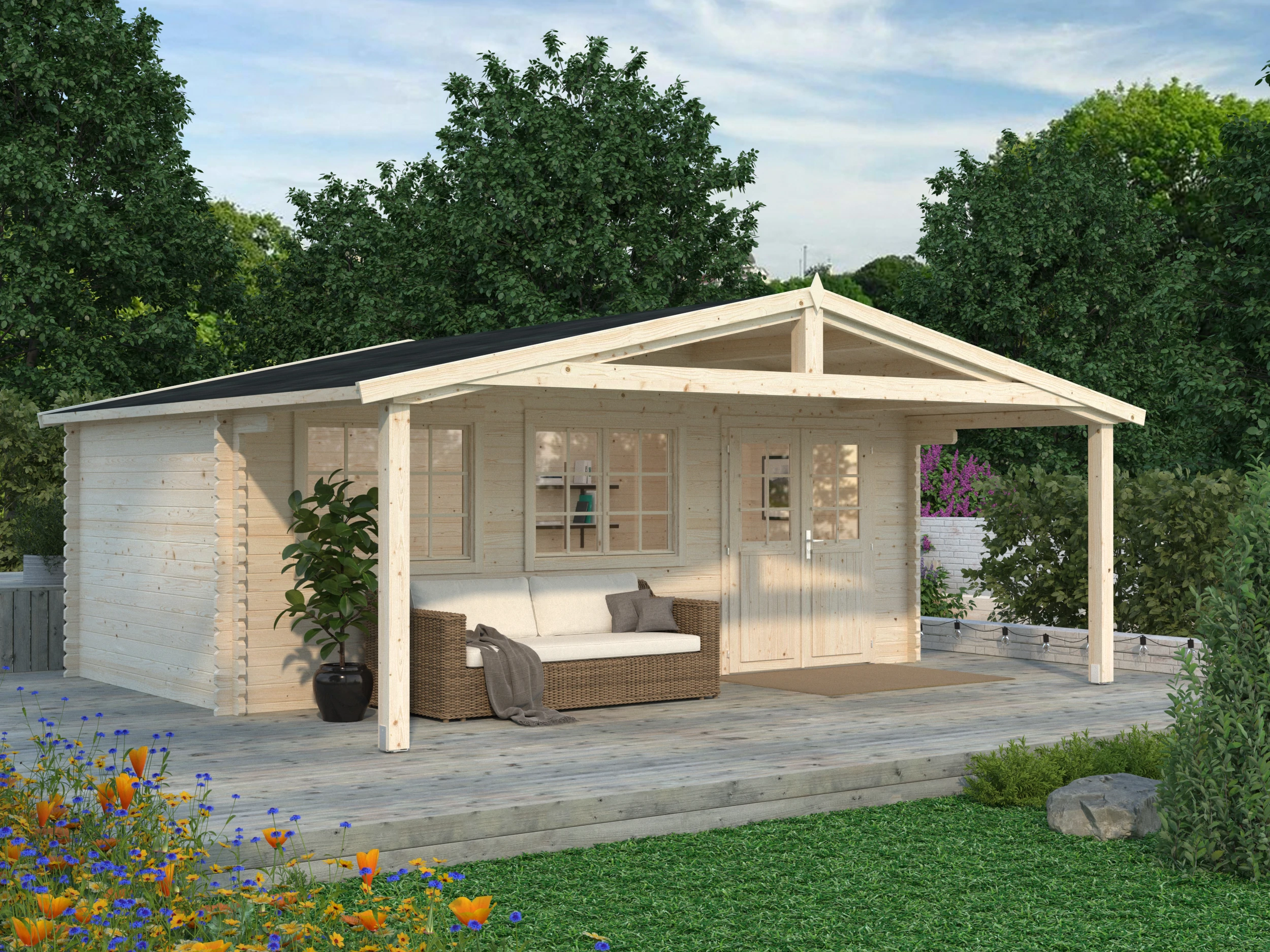 Gartenhaus Wismar 1 ISO mit Terrasse