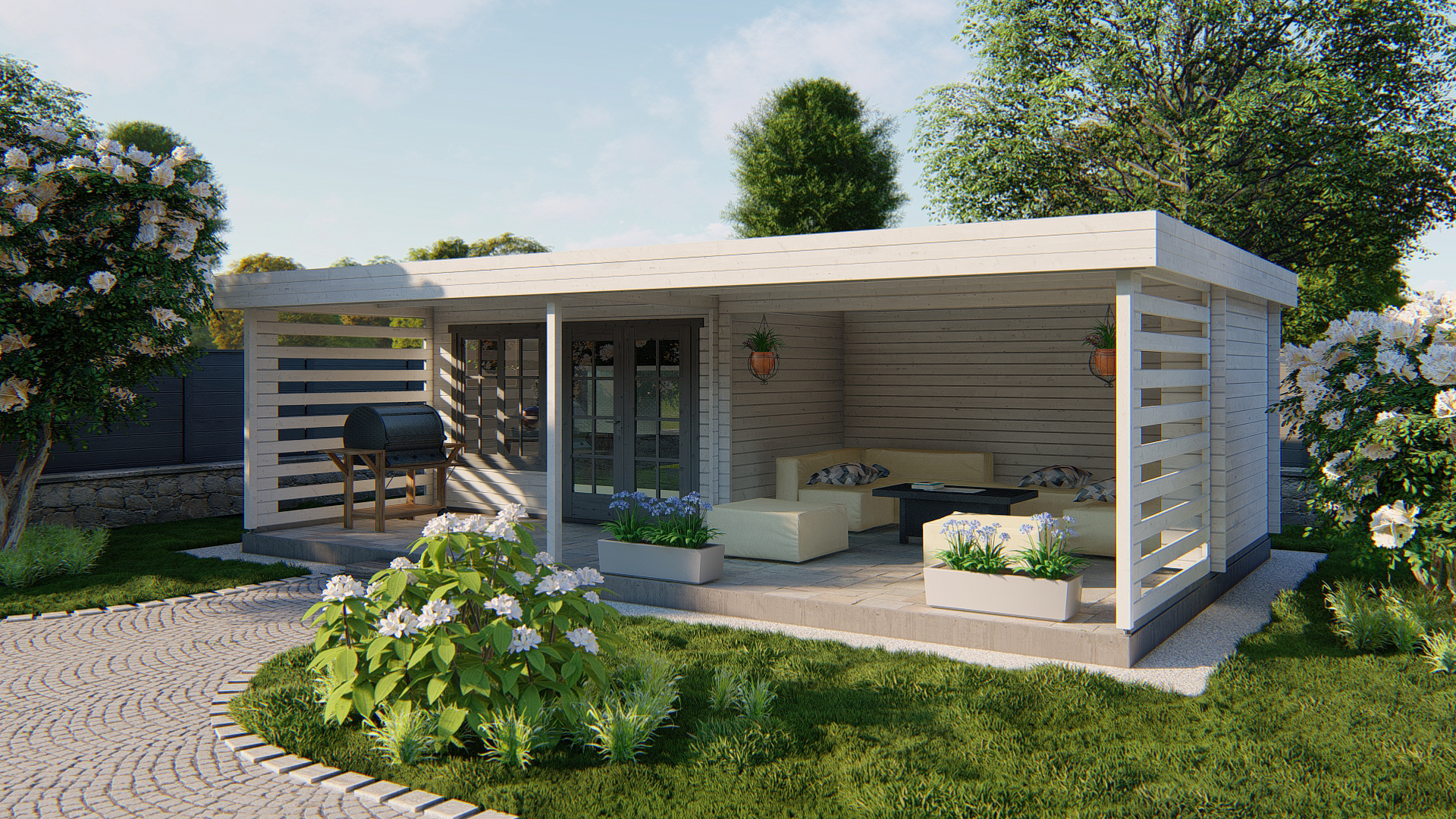 modernes Gartenhaus Lilou mit Terrasse