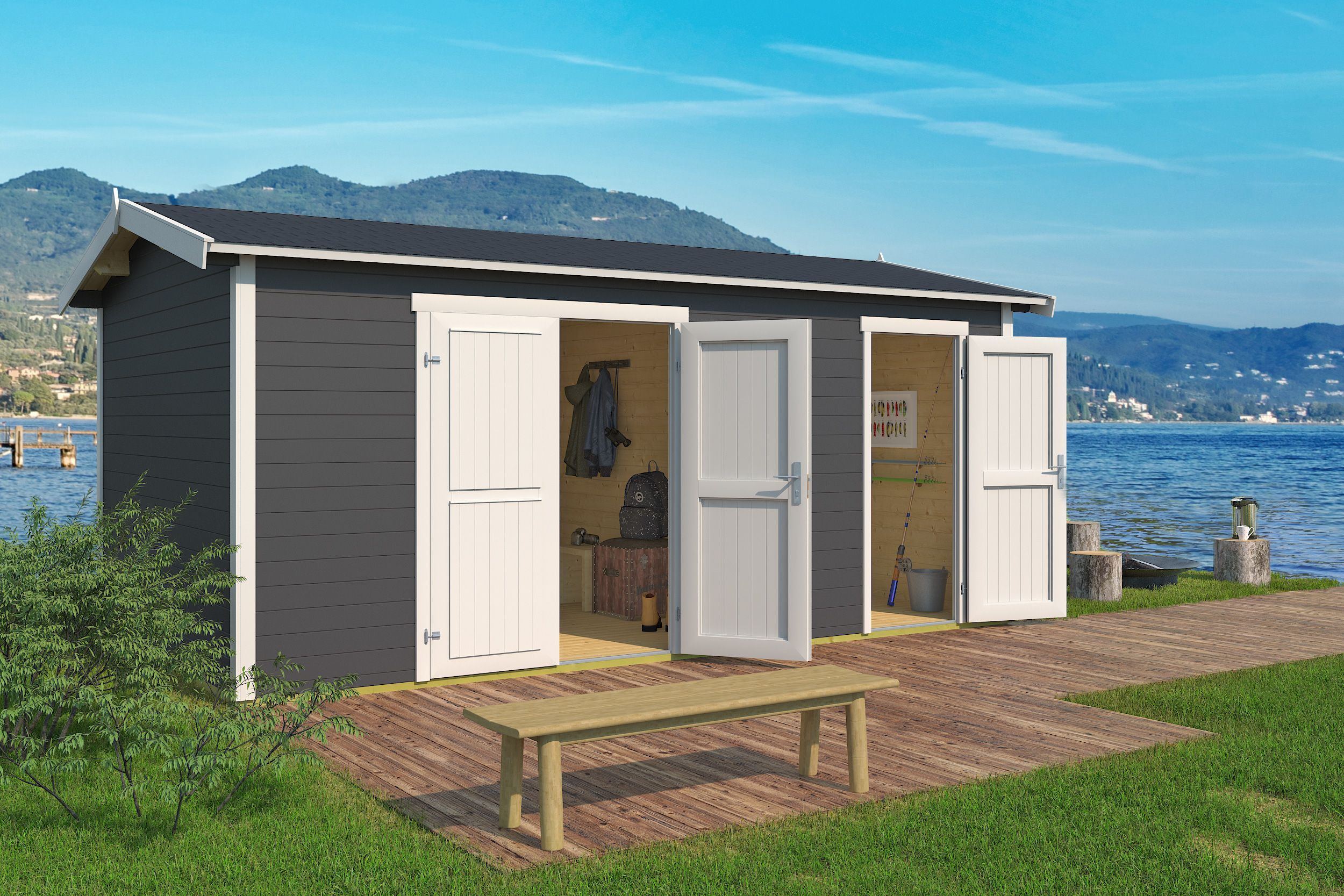 Gartenhaus Tuvalu XL Carbongrau