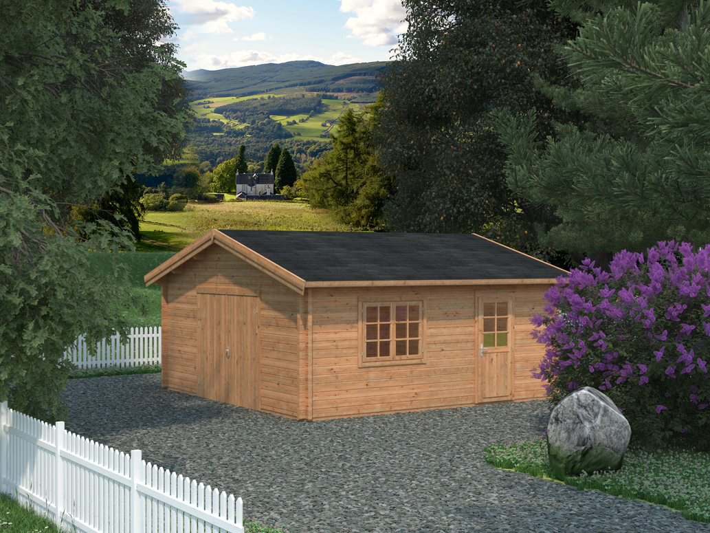 Holzgarage Roger ISO 17 / 18 / 19 / 27,7 m²