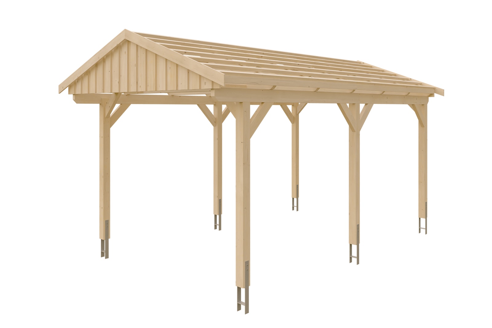 Carport Fichtelberg 317 x 556 cm Dachlattung Natur