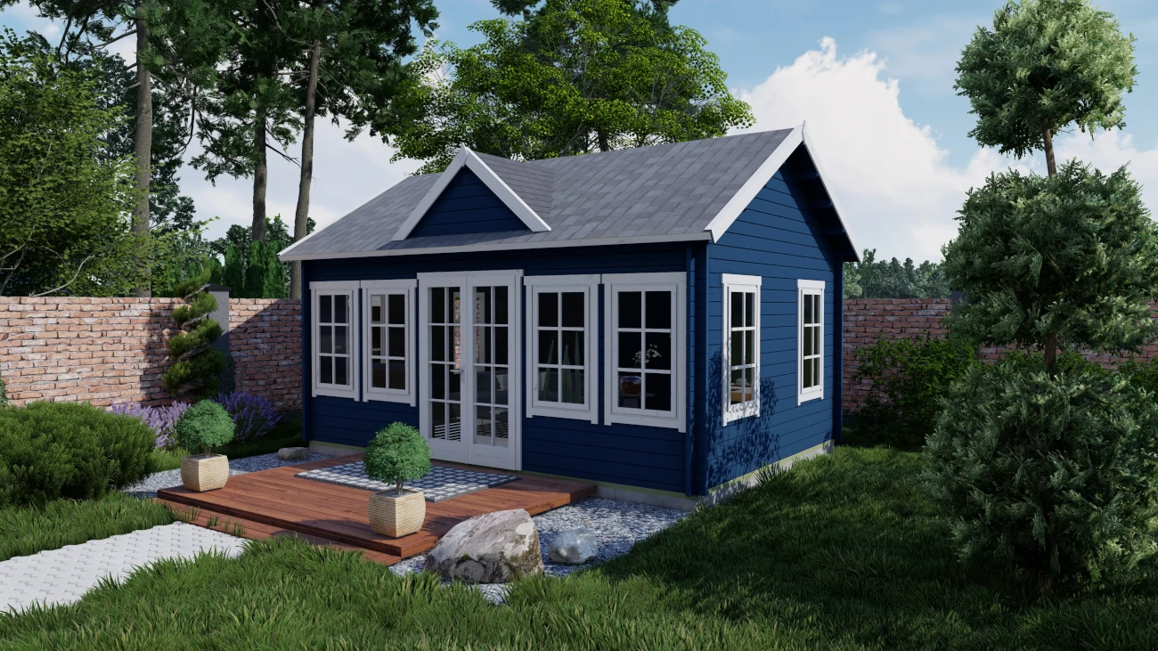 Gartenhaus-Trevor-Blau