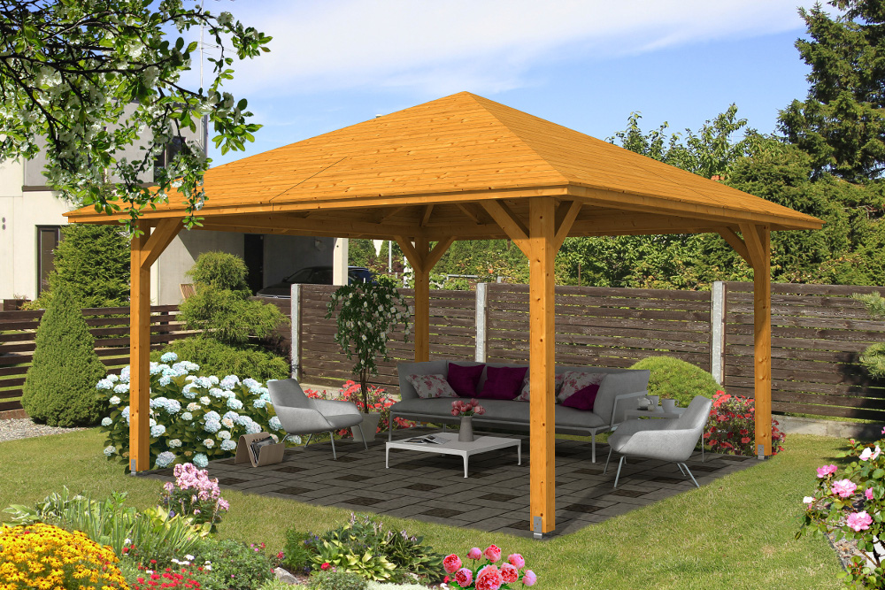 Gartenpavillon Cannes 3 Eiche Hell
