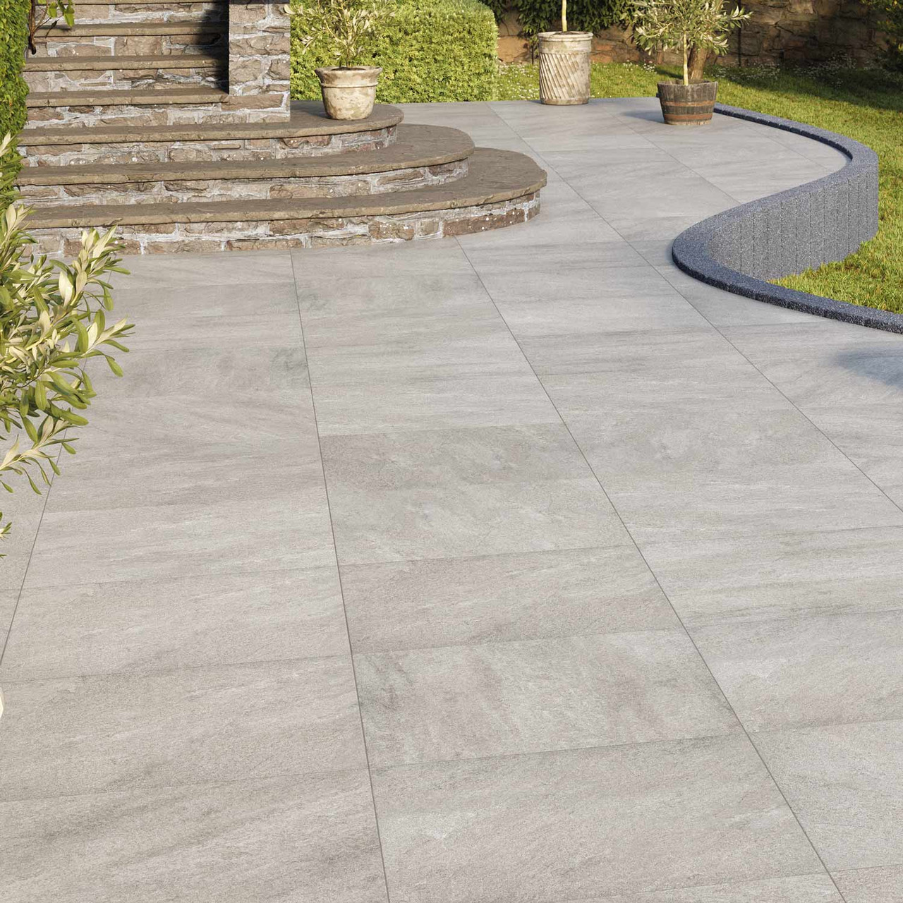 Feinsteinzeug-Terrassenplatten SERENITY grau