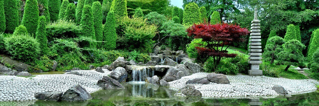 Ansicht eines japanischen Gartens