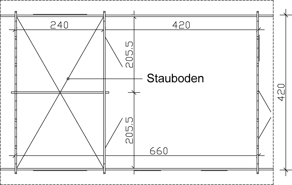 Gartenhaus 611249 Bemaßung