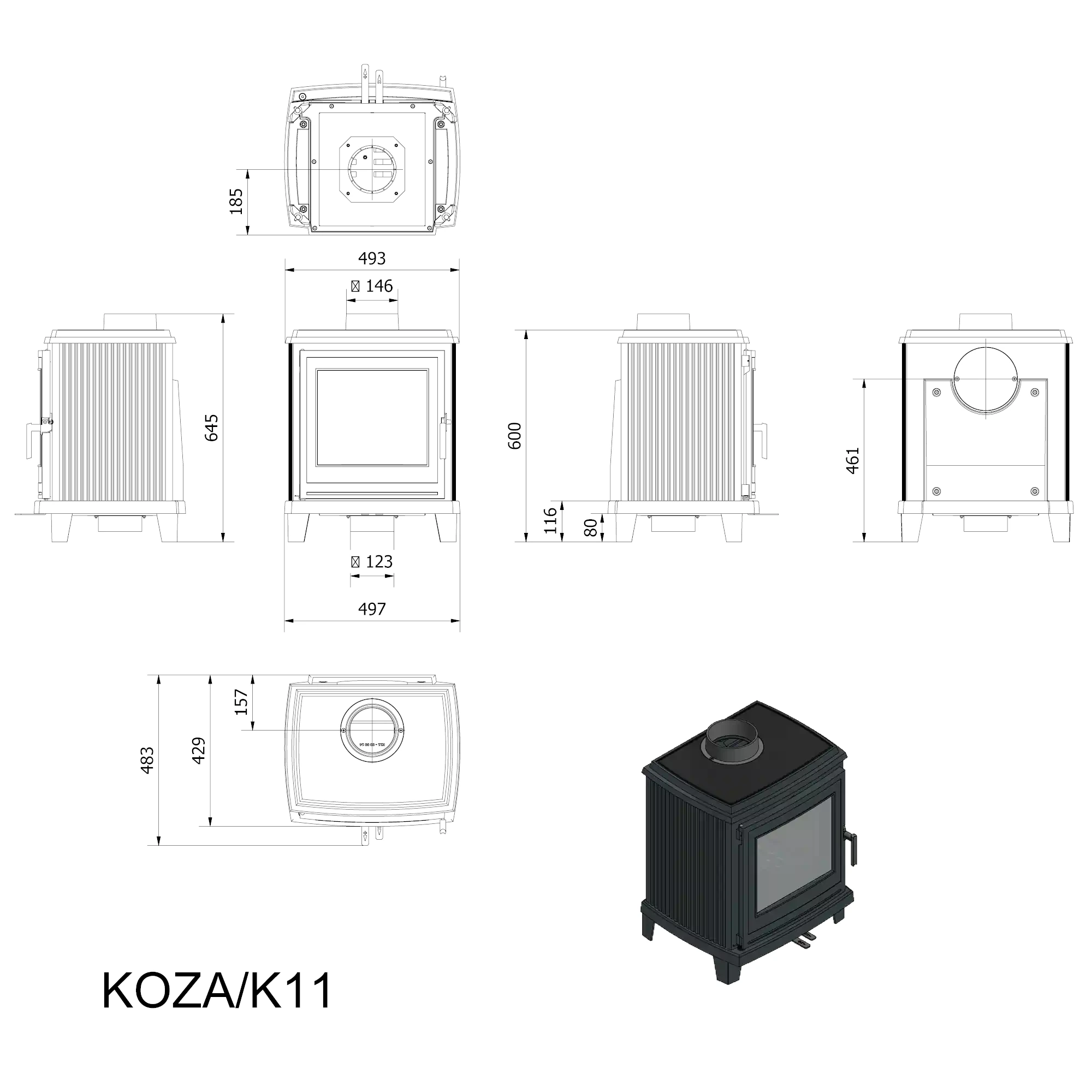 Gusseisen-Kaminofen-Kratki-K11