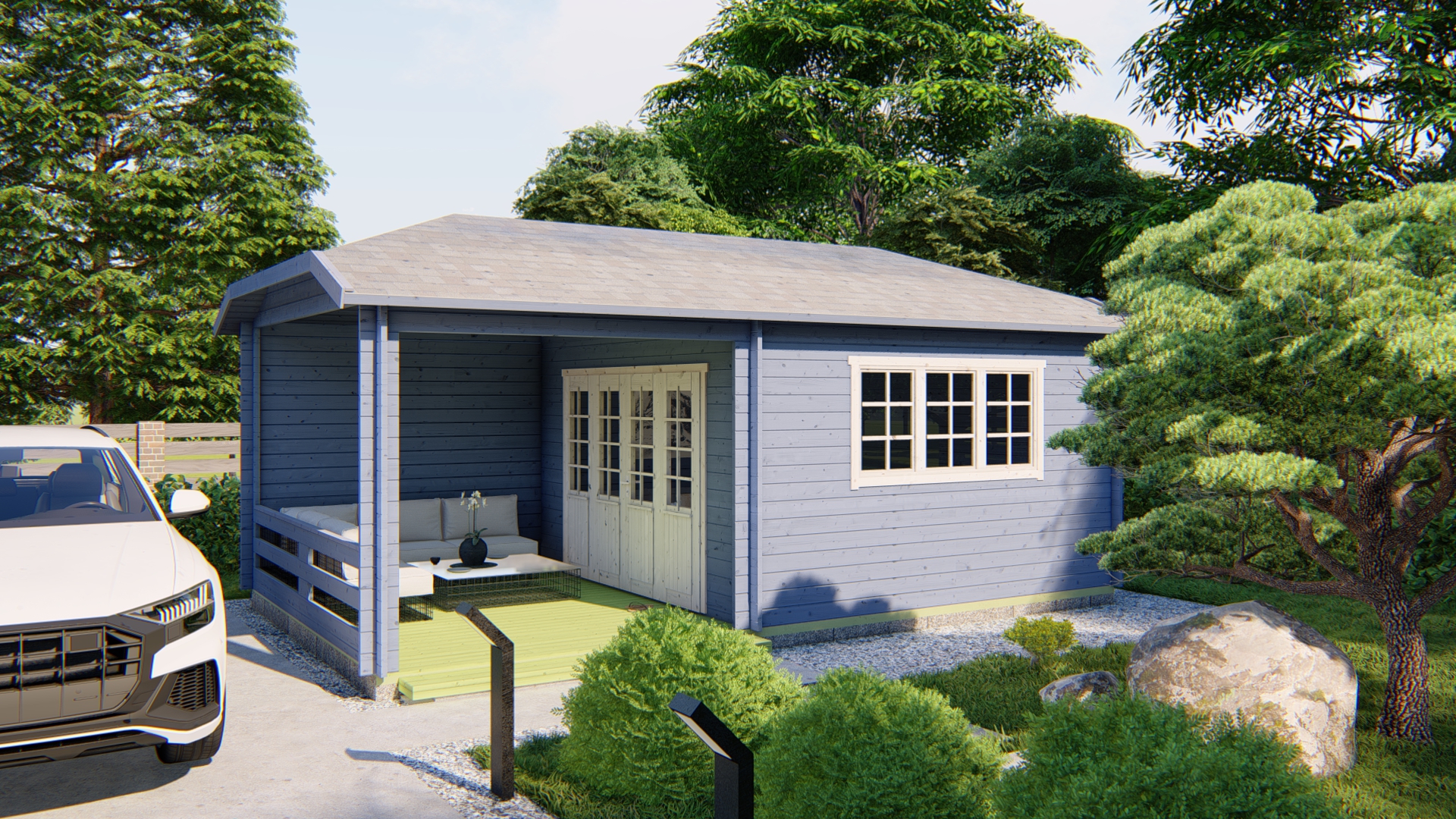 Gartenhaus Torkel ISO mit Terrasse