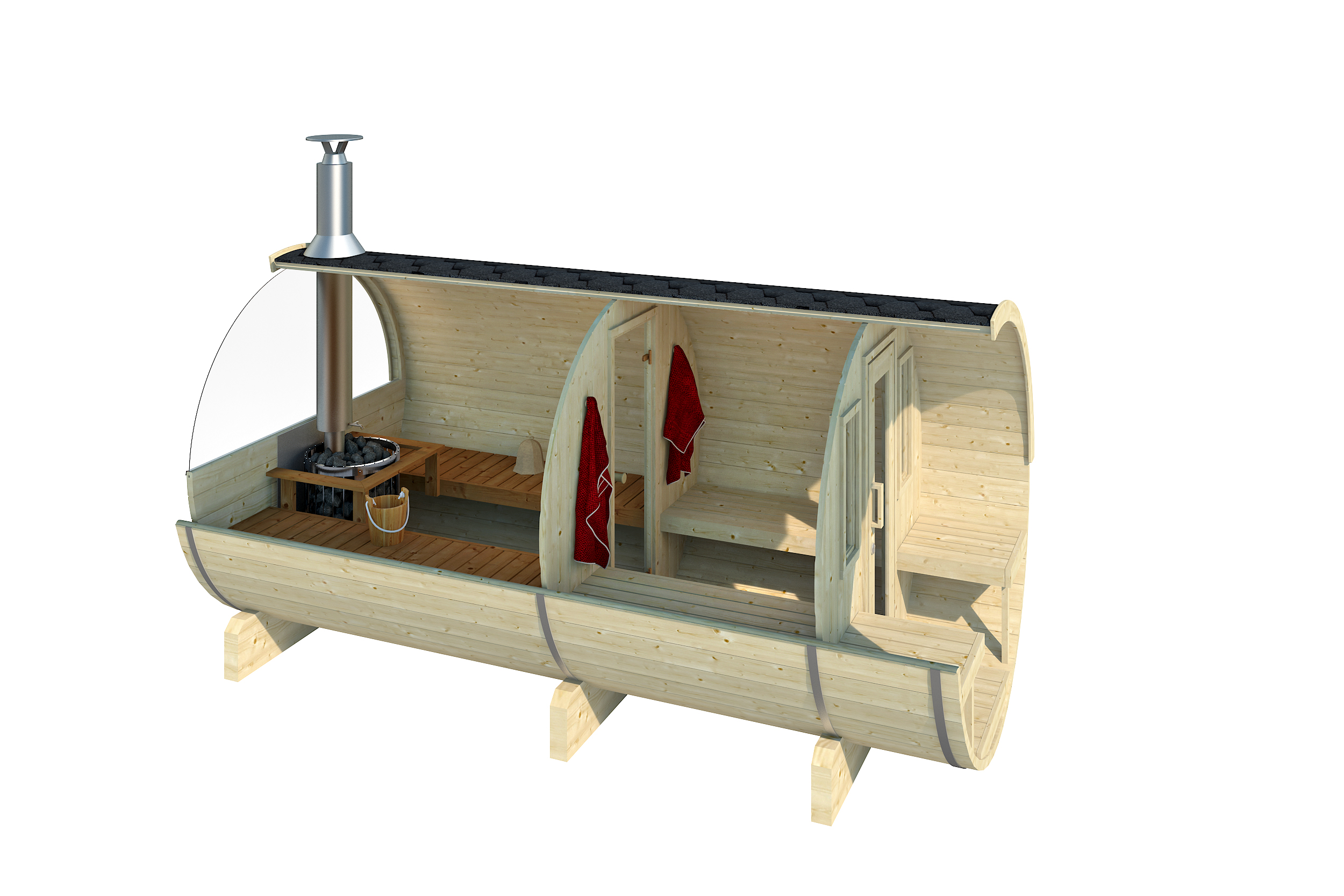 Saunafass Spreewald 400 cm unbehandelt